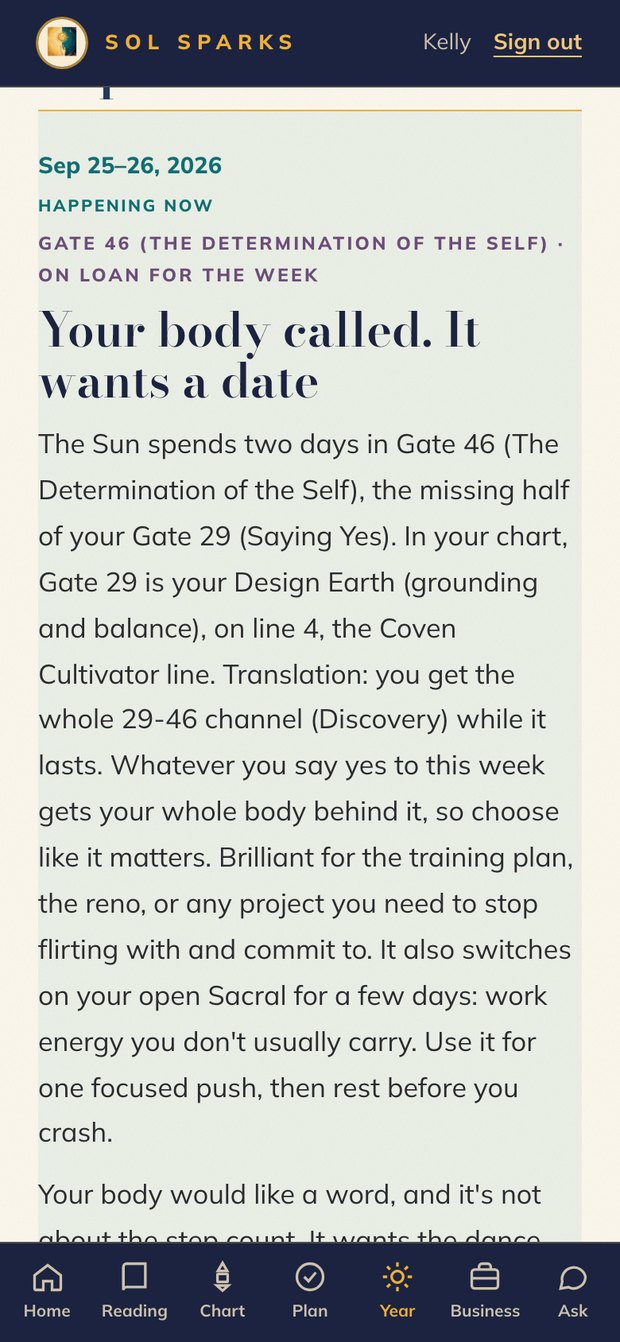 Portal: a planet date written for your chart